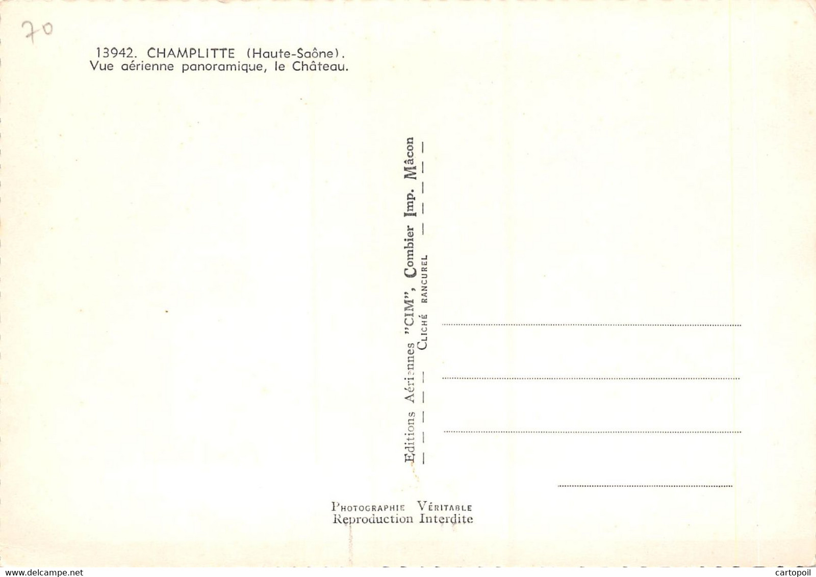 70 - CHAMPLITTE - Un Beau Panorama Aérien - Le Château - Champlitte