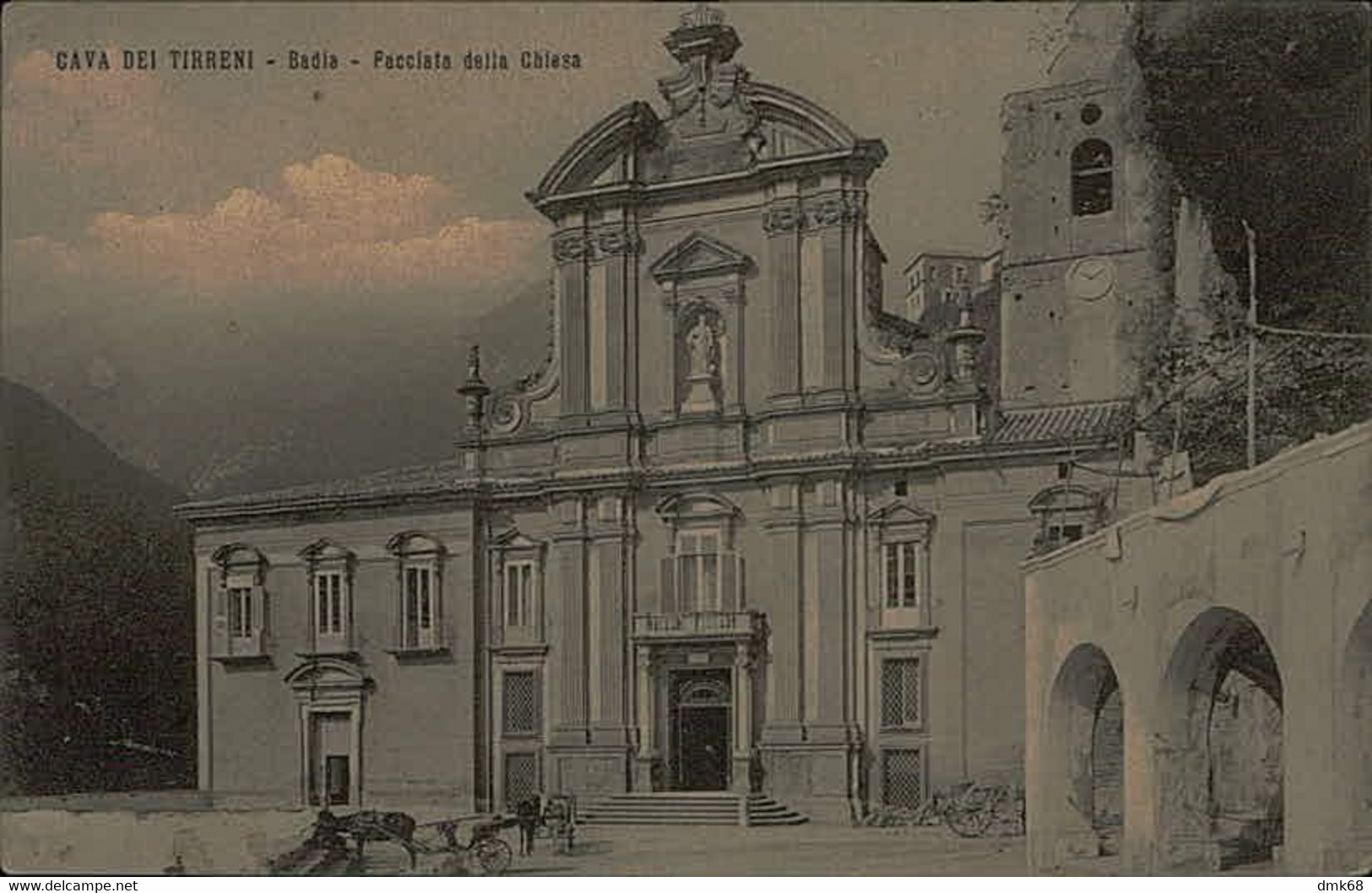 CAVA DEI TIRRENI - FACCIATA DELLA CHIESA - EDIZIONE COTINI - SPEDITA 1916 (13566) - Cava De' Tirreni