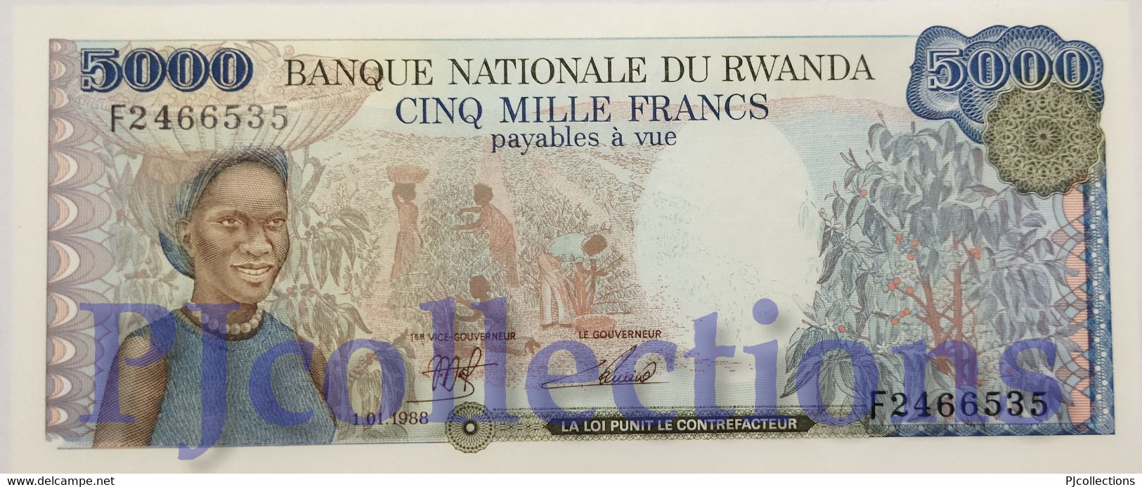 RWANDA 5000 FRANCS 1988 PICK 22 UNC - Rwanda