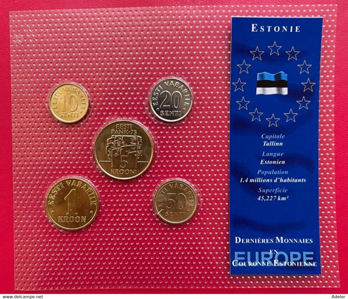 Belle Série De Monnaie Des "dernières Monnaies En Couronne Estonienne" - Estland