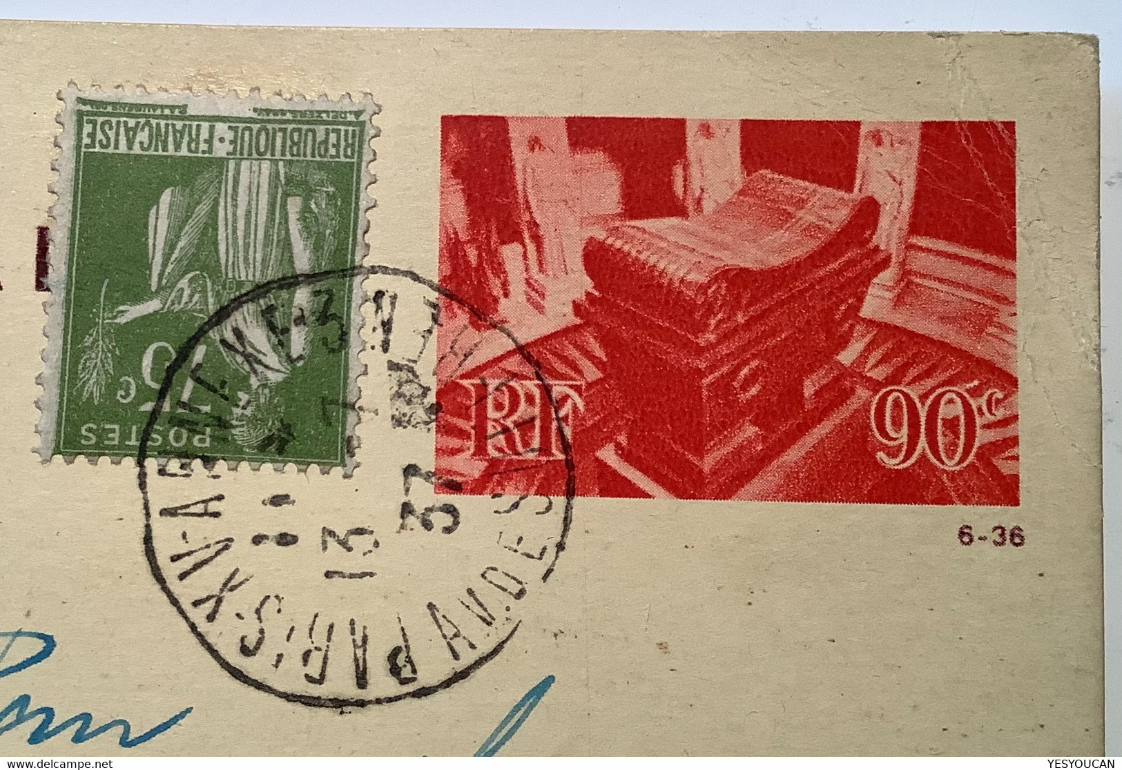 Entier Postal 90c Tombeau De Napoléon&Invalides+type Paix 75c#284A PAR AVION Paris1937>CZECHOSLOVAKIA (cover France - Cartes Postales Types Et TSC (avant 1995)