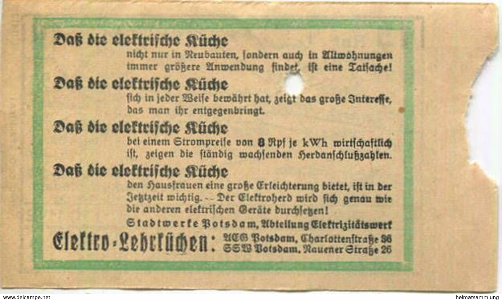 Deutschland - Fahrkarte - Potsdam - Stadtwerke Potsdam - Abt. Verkehrsbetriebe - Fahrschein 15Rpf. 1-2 Teilstrecken - Europa