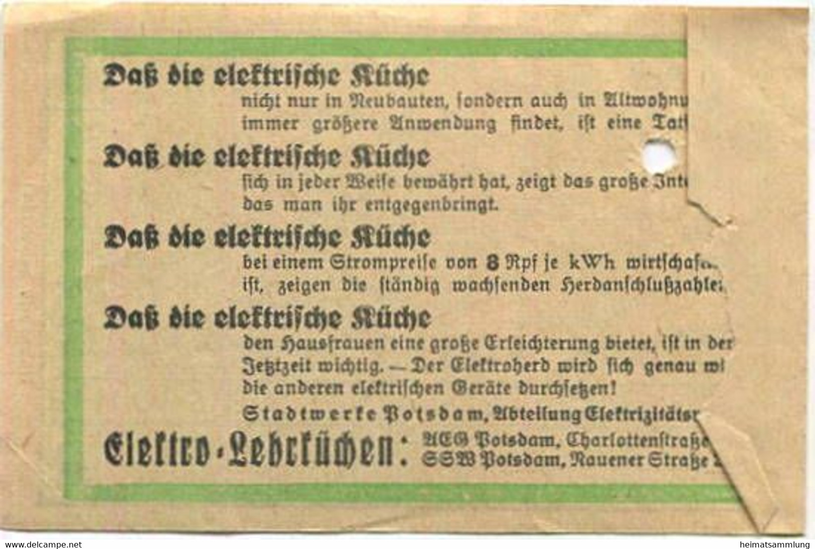 Deutschland - Fahrkarte - Potsdam - Stadtwerke Potsdam - Abt. Verkehrsbetriebe - Fahrschein 15Rpf. 1-2 Teilstrecken - Europa