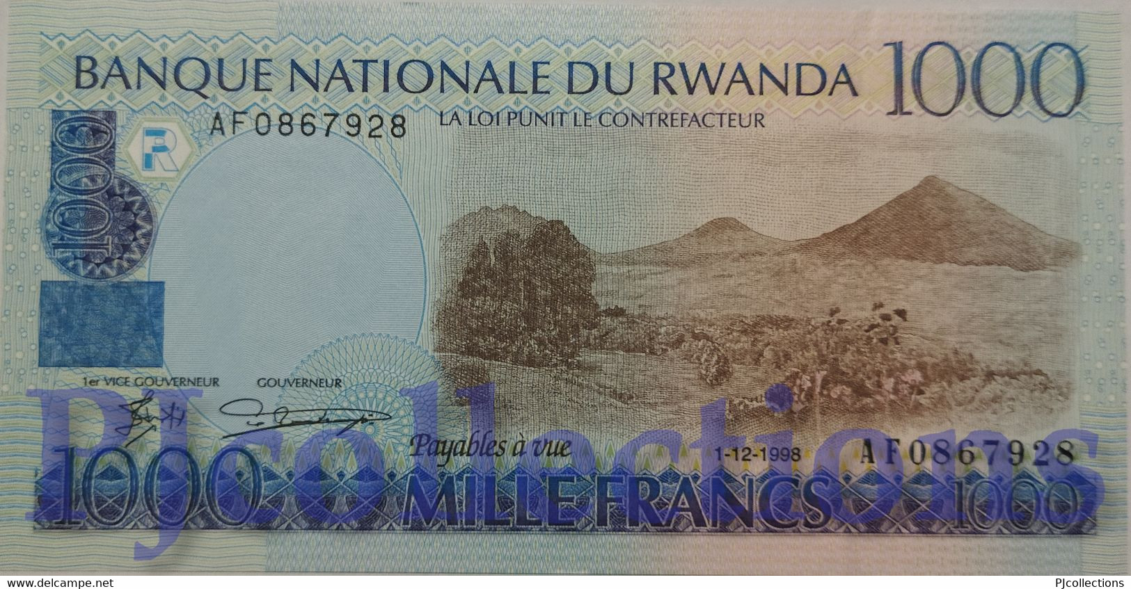 RWANDA 1000 FRANCS 1998 PICK 27a UNC - Ruanda