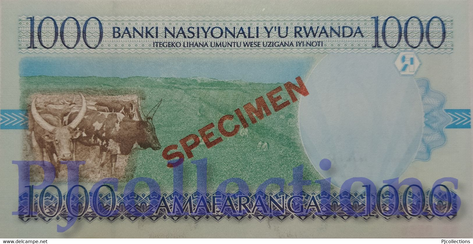 RWANDA 1000 FRANCS 1998 PICK 27s SPECIMEN UNC - Rwanda