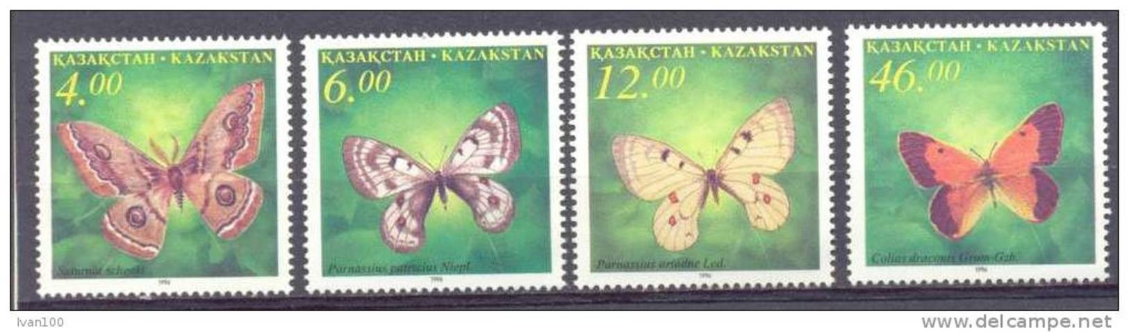 1996. Kazakhstan, Butterflies, 4v, Mint/** - Kasachstan