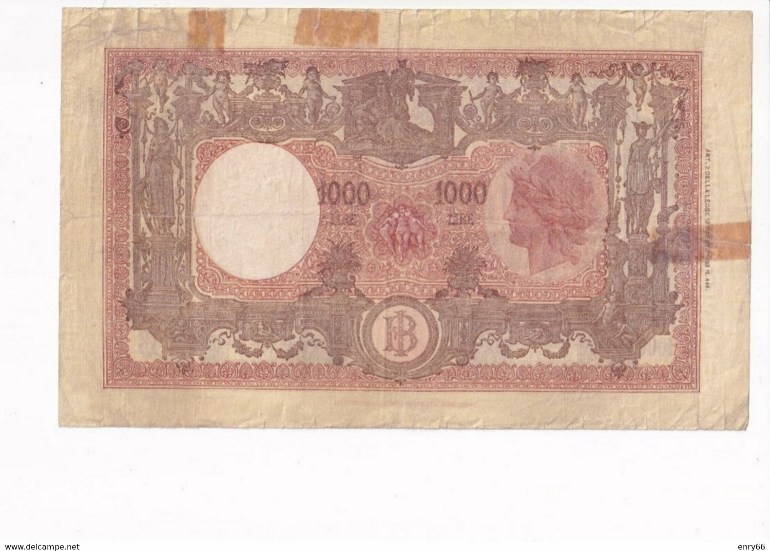 ITALIA 1000 LIRE 22-07-1946 CAT. N° 51B - 1.000 Lire