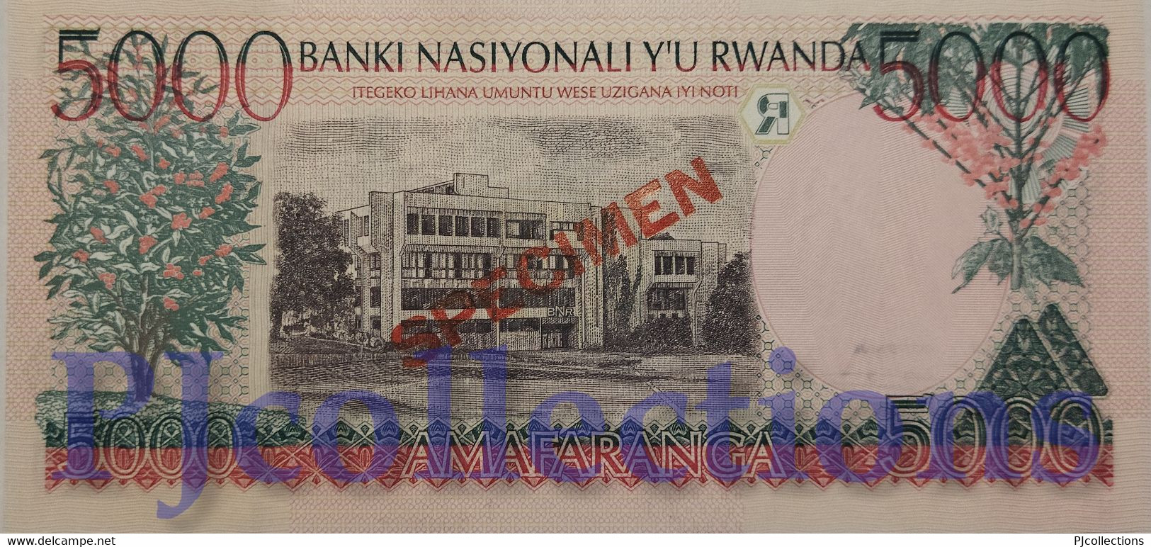 RWANDA 5000 FRANCS 1998 PICK 28s SPECIMEN UNC - Rwanda