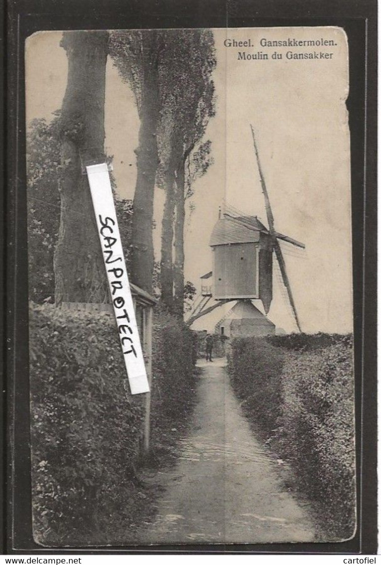 GHEEL-GEEL-GANSAKKERMOLEN-WINDMOLEN-MOULIN-A VENT-UITGEVER ROMBOUTS-NIET VERSTUURDE KAART-ZELDZAAM-ZIE DE 2 SCANS - Geel