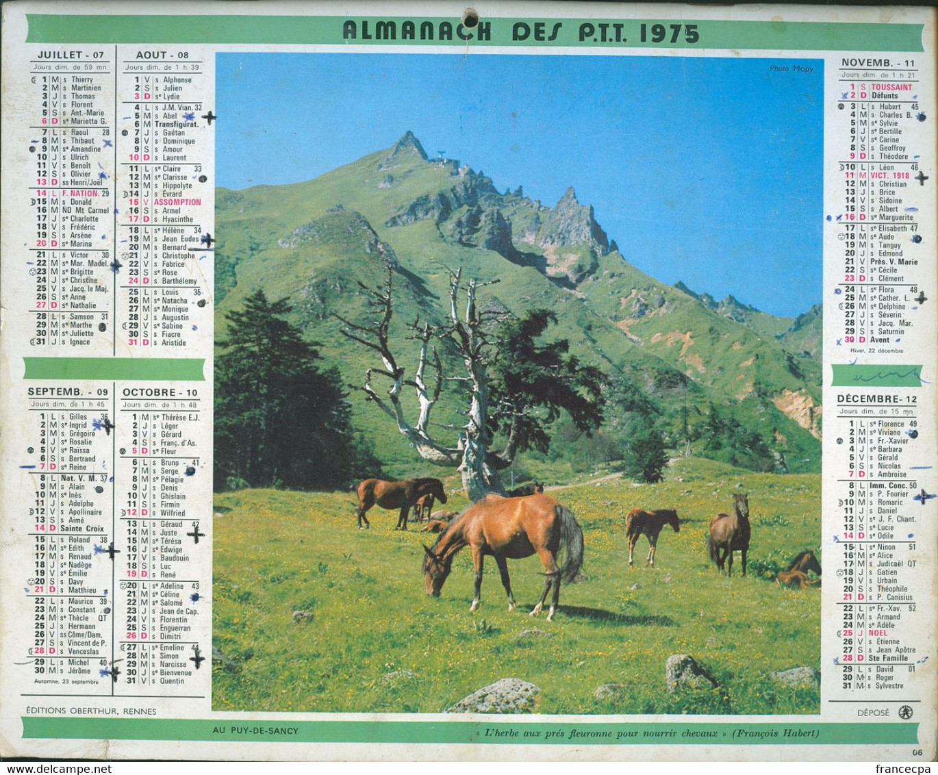 045 - ALMANACH DES P.T.T  1975 - Big : 1971-80