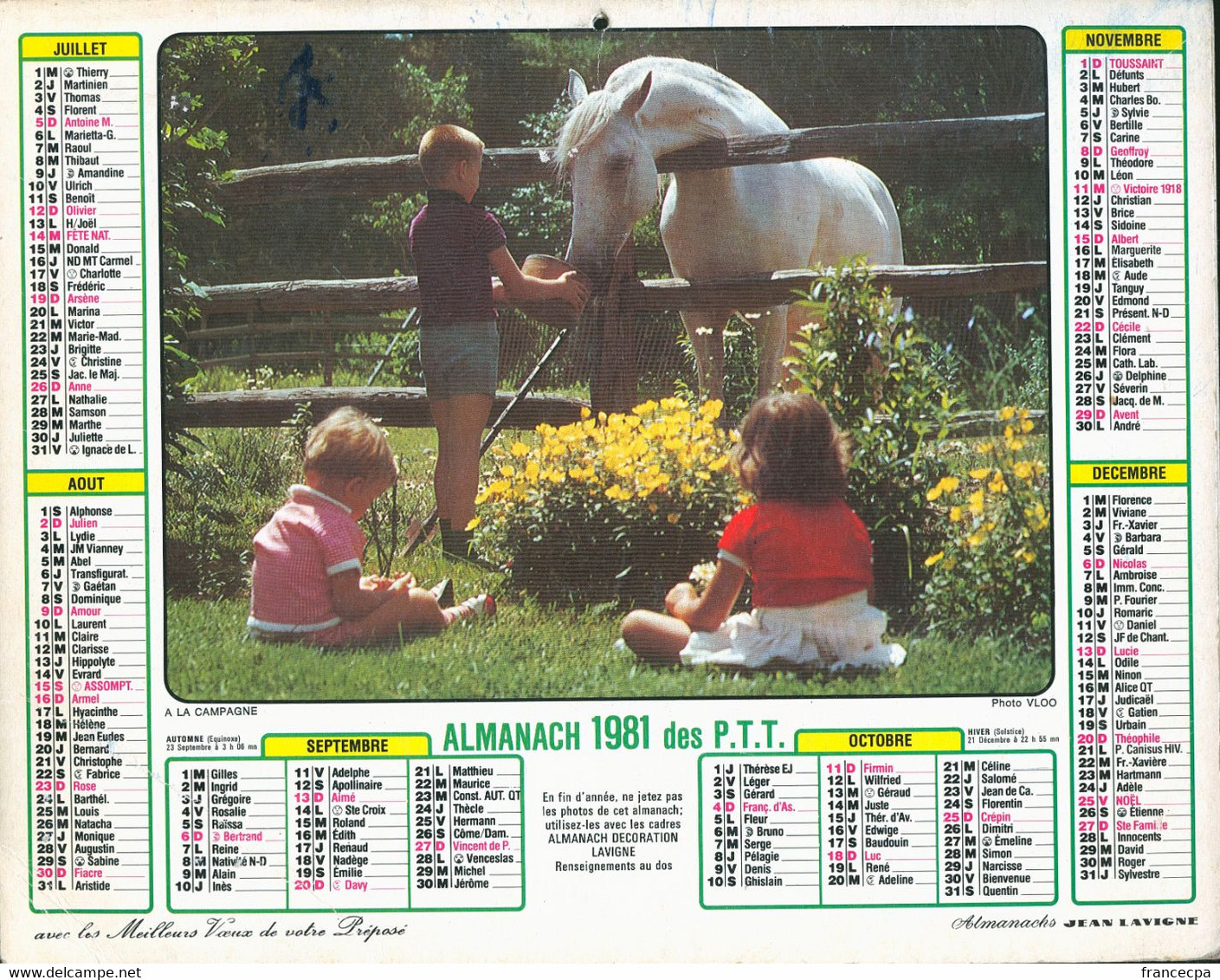 054 - ALMANACH DES P.T.T  1981 - Grand Format : 1981-90