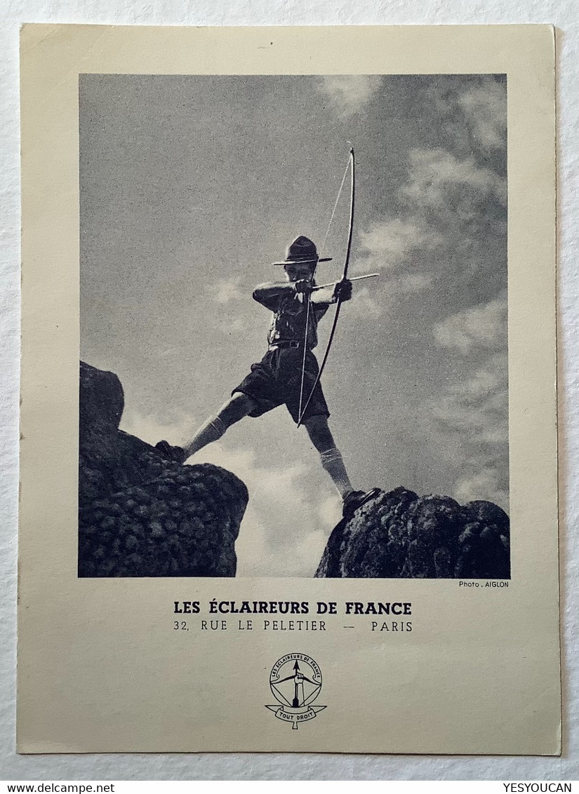 Entier Postal 1939 Éclaireur De France YT15 =60€ CP 40c+60c TB (tir á L’ Arc Scout Archery Pfadfinder Postal Stationery - Standaardpostkaarten En TSC (Voor 1995)