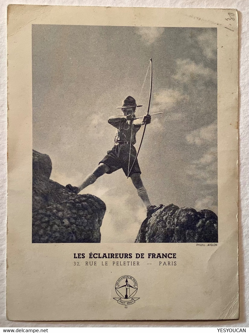 Entier Postal1939Éclaireur De France CP 40c+60LE HAVRE>Zollikon ZH (Verdun Mercure Tir á L’ Arc Scout Archery Pfadfinder - Standaardpostkaarten En TSC (Voor 1995)