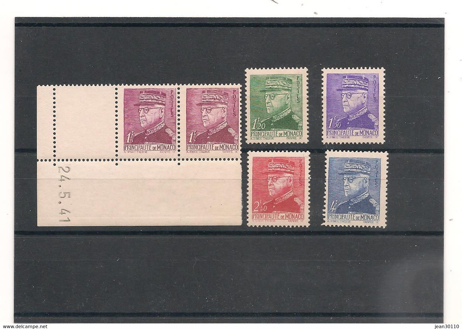 MONACO ANNÉES 1941/42 N° 227-228-230-231-233  Tous** - Used Stamps