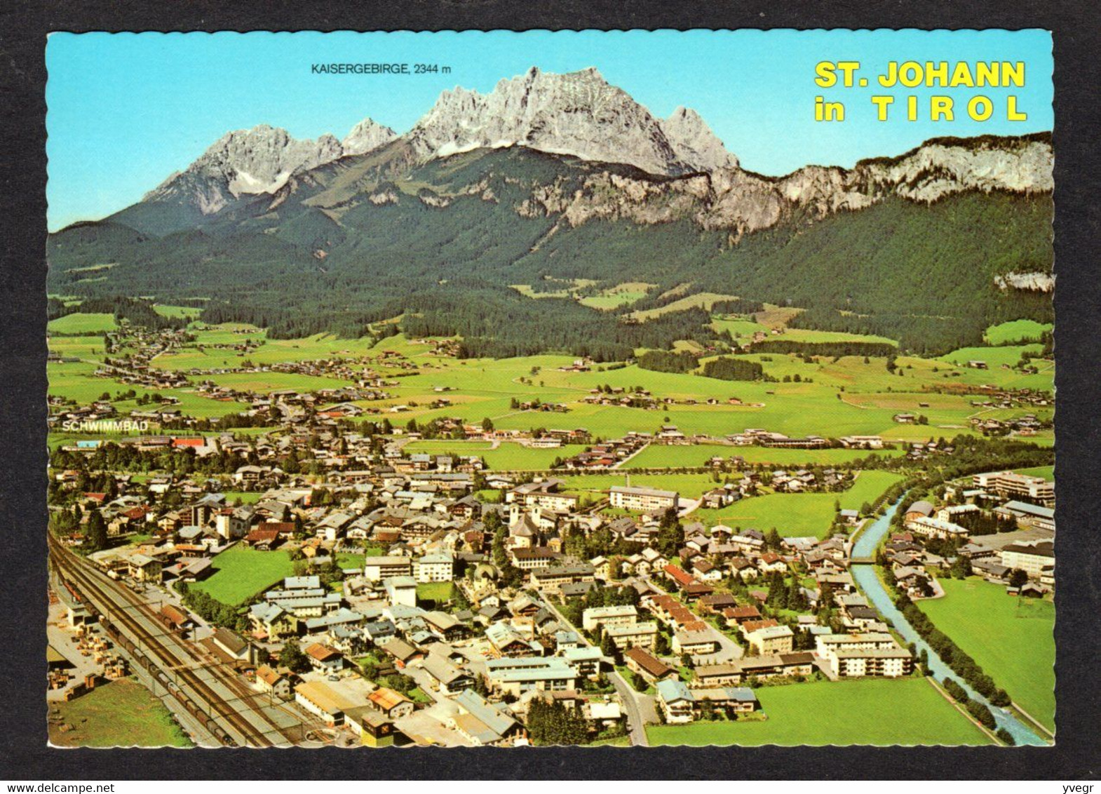 Autriche- St-Johann In Tirol Mit Wildem Kaiser- Sommer Und Wintererholungsort ,vue Aérienne Sur La Ville, La Gare - St. Johann In Tirol