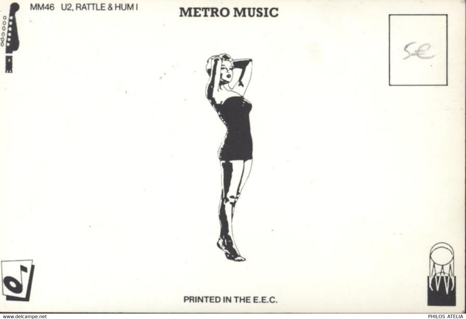 Carte Postale U2 RATTLE & HUM Metro Music - Chanteurs & Musiciens