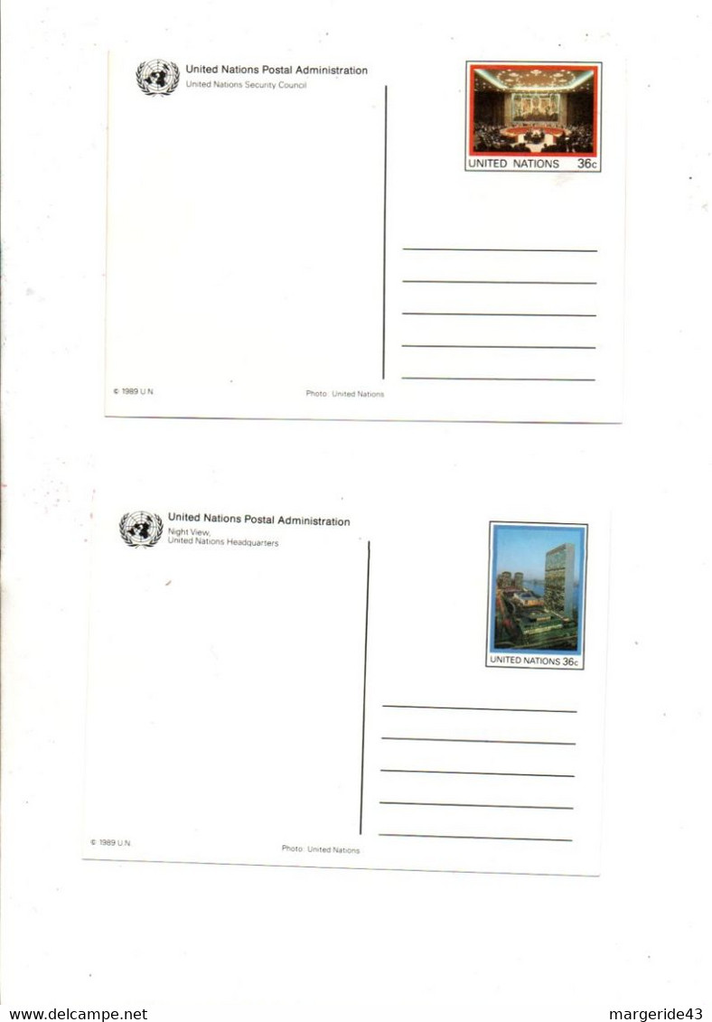 NATIONS UNIES SERIE ENTIERS NEW YORK 1999 - Lettres & Documents