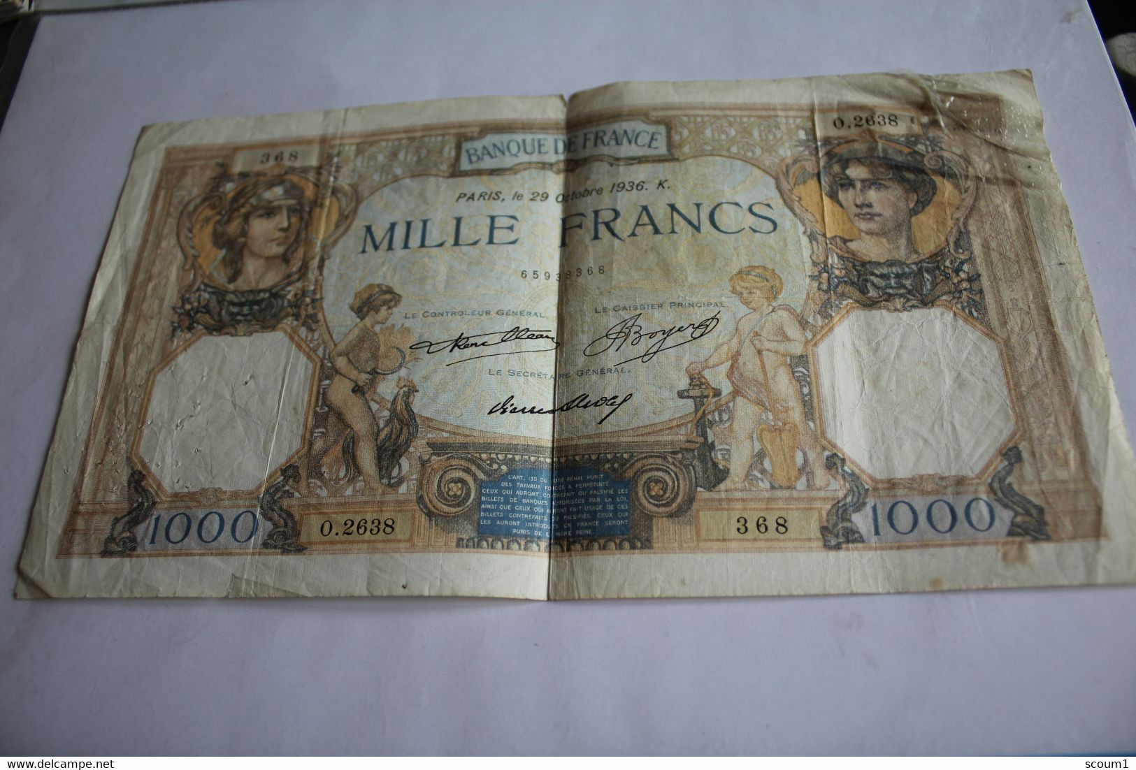 1000 Banque De France - ...-1889 Francos Ancianos Circulantes Durante XIXesimo