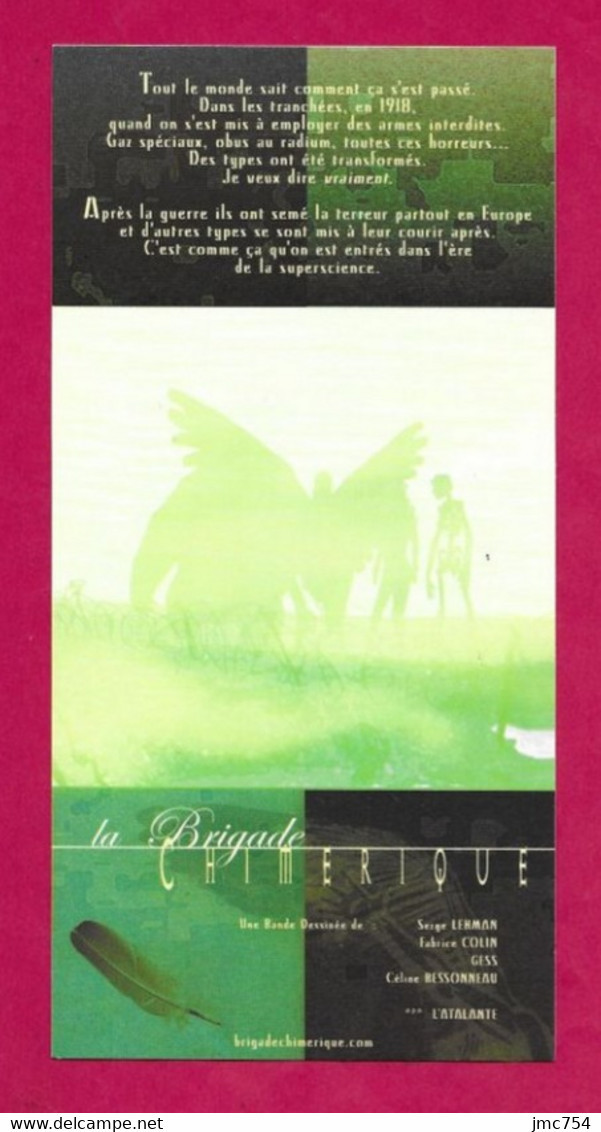 Marque Page.   BD.   La Brigade Chimérique.   L'Atalante éditions.    Bookmark. - Marque-Pages