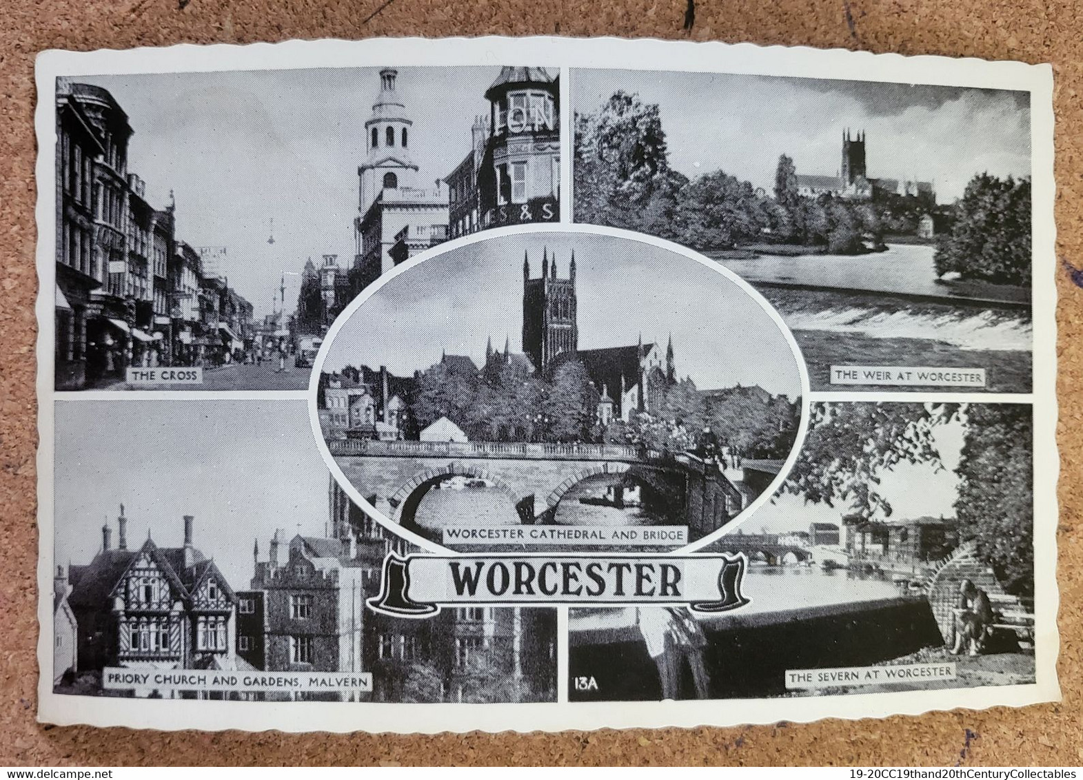 2 UNUSED  CARDS - A PRETTY  ONE OF THE RIVER SEVERN AT ARLEY, WORC'S AND  A MULTI PIC, B & W ONE OF FEATURES IN WORCESTE - Exeter