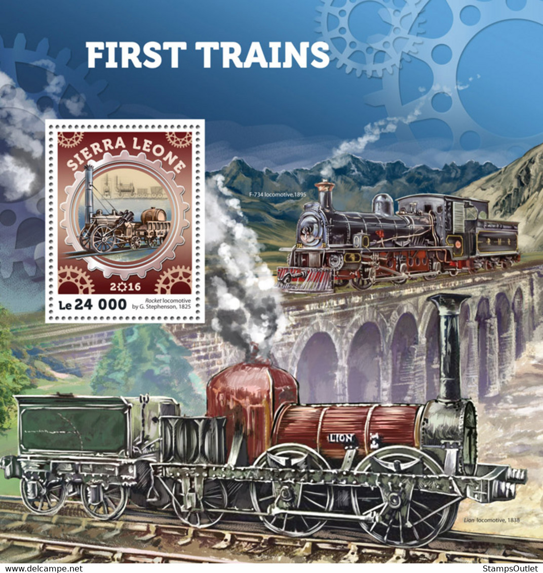 2016 SIERRA LEONE MNH  TRAINS  |  Yvert&Tellier Code: : 934  |  Michel Code: 7127 / Bl.957  |  Scott Code: 3728 - Sierra Leone (1961-...)