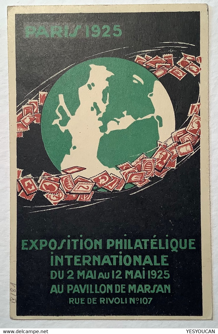 AUTOGRAPH EMILIO DIENA 1925 France Entier Postal 45c Pasteur EXPOSITION PHILATELIQUE PARIS>Lugano (history Of Philately - Standard- Und TSC-AK (vor 1995)
