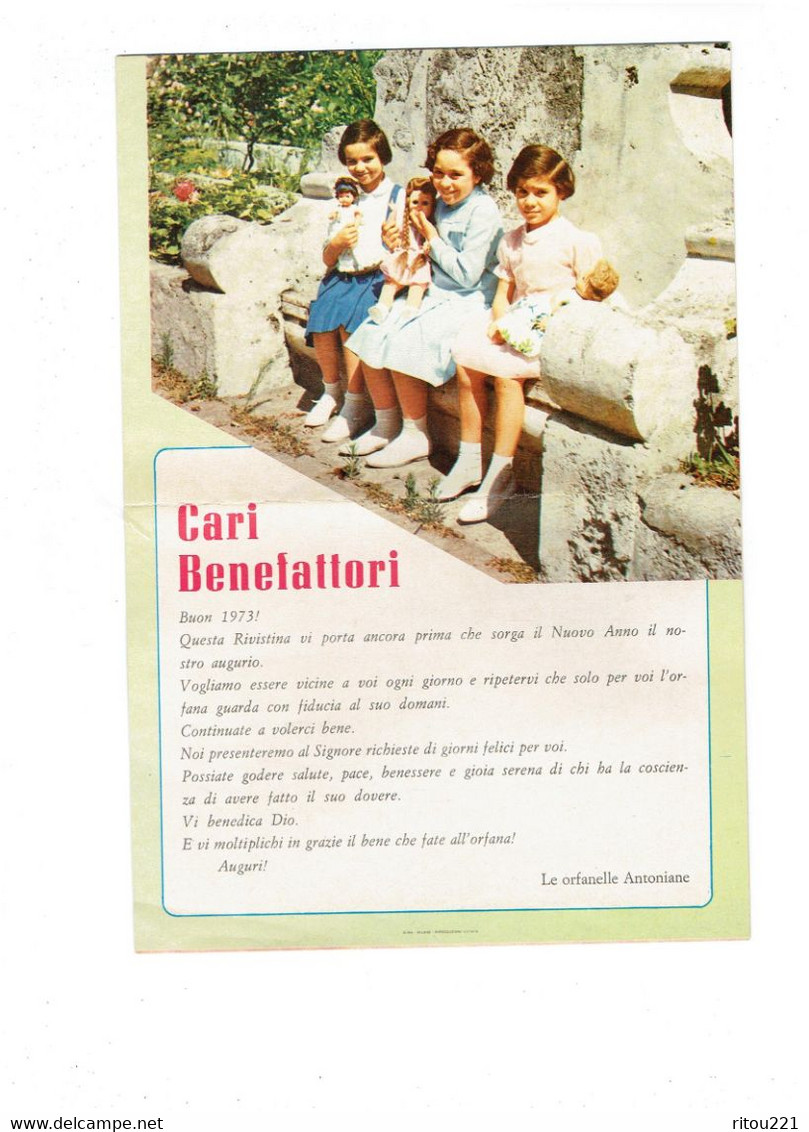 Dépliant - PICCOLE VOCI - Calendrier Santurio S. Antonio 1973 - - Grand Format : 1971-80