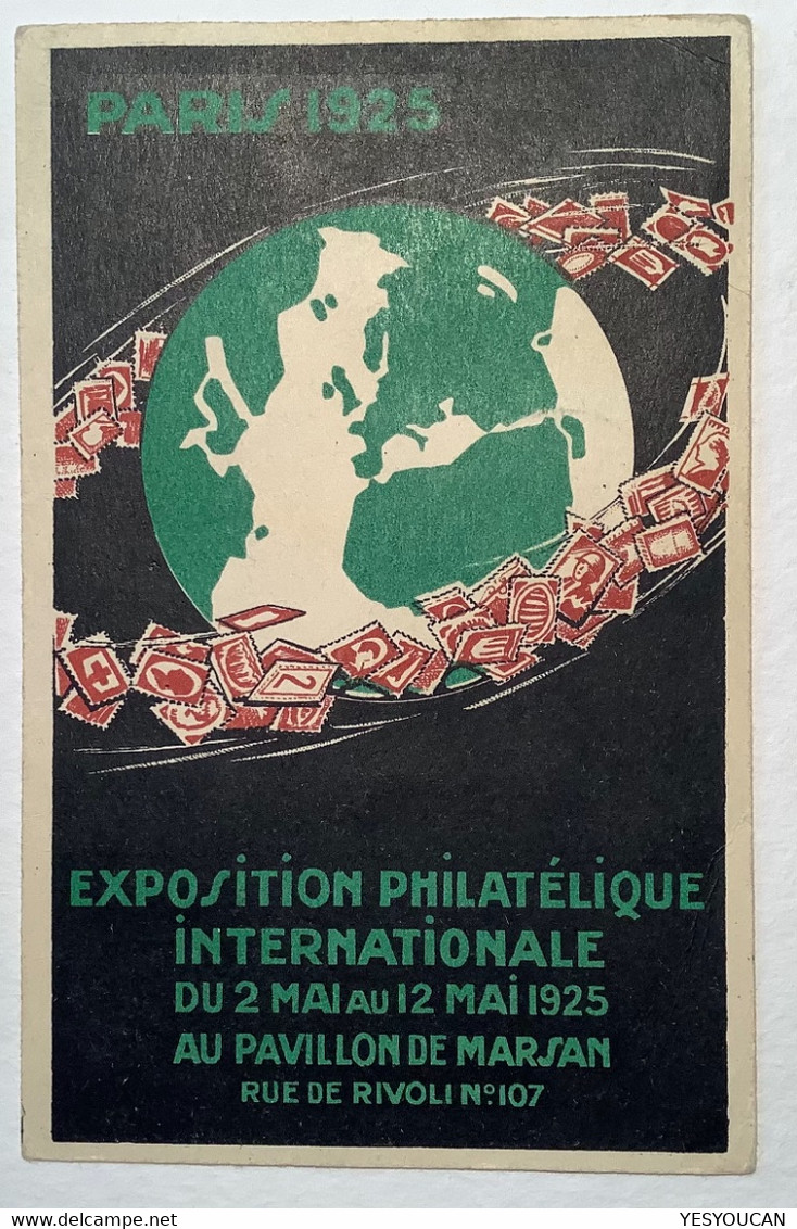 1925 France Entier Postal 45c Pasteur EXPOSITION PHILATELIQUE PARIS Par Avion>London  (philatelic Exhibition Art Deco - Standaardpostkaarten En TSC (Voor 1995)