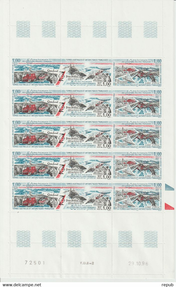 TAAF 1997 Cinquantenaire Des Expéditions Polaires  225A En Feuille Complète ** MNH - Unused Stamps