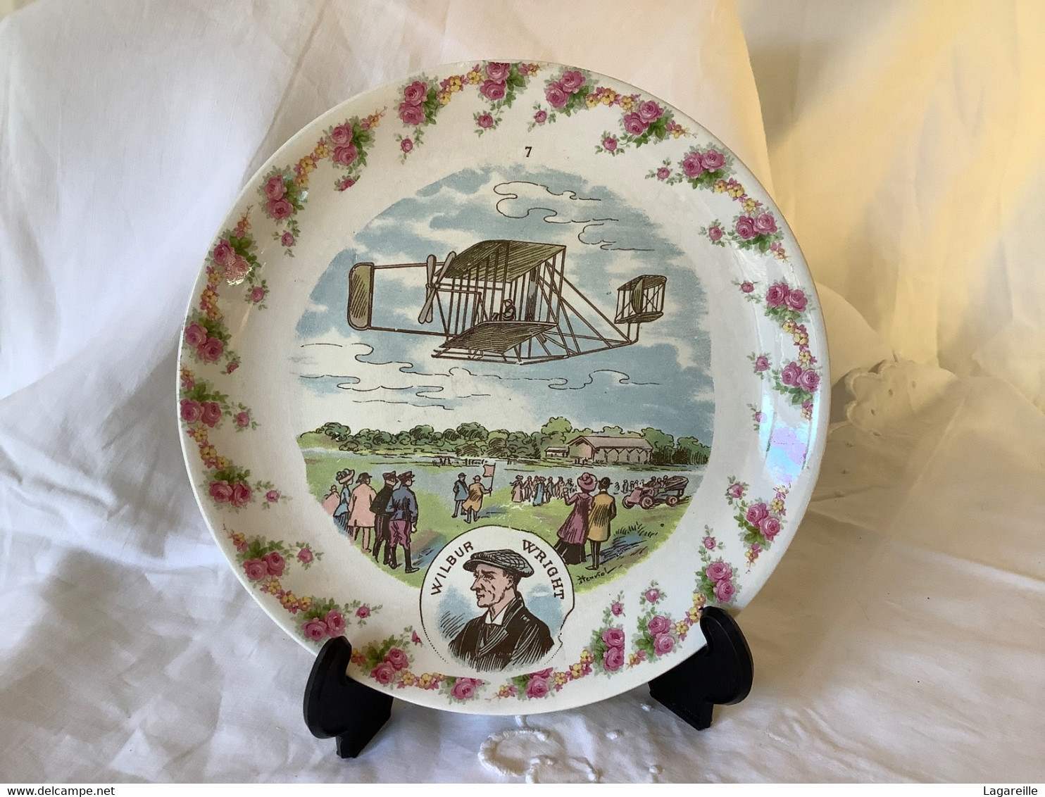 Assiette « Wilbur Wright » C. 1900 Digoin-Sarreguemines - Digoin (FRA)