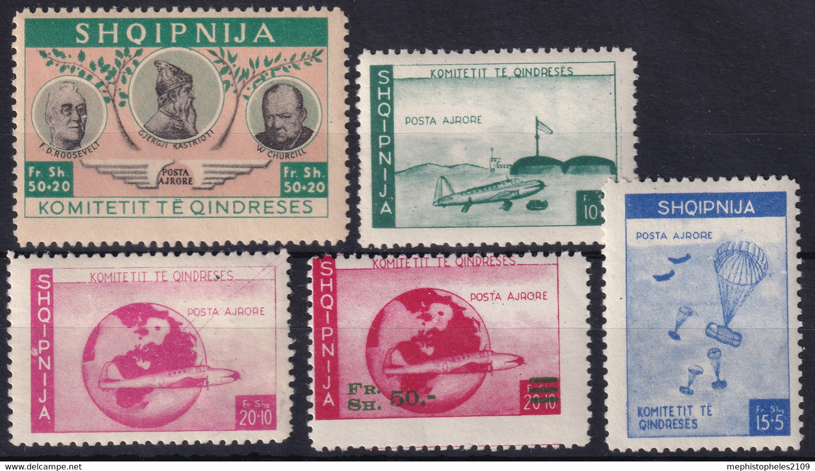 ALBANIA 1948-52 - MNH - Government In Exile Issues - 5 Stamps - Albania