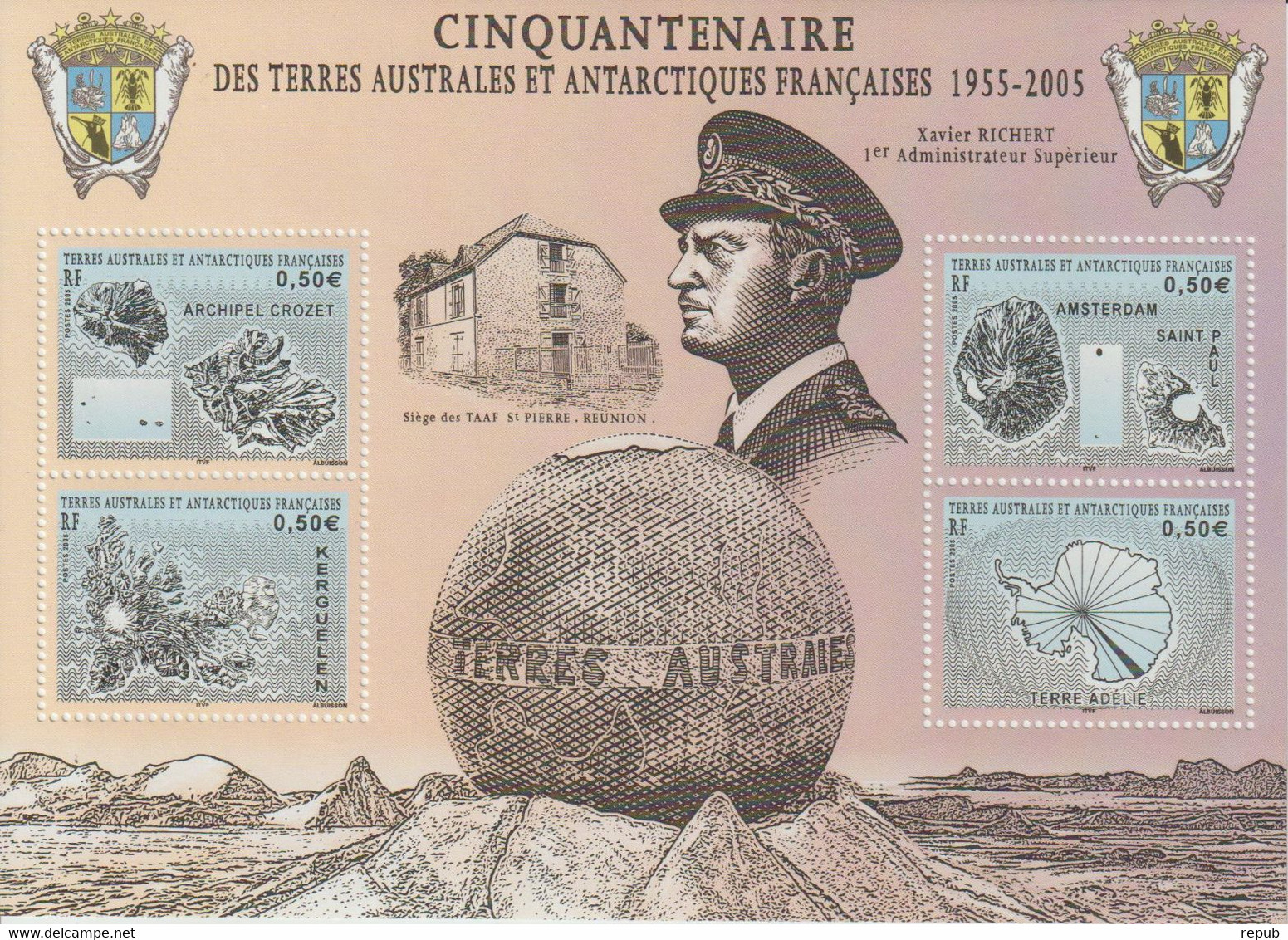 TAAF 2005 Cinquantenaire Des TAAF BF 13 ** MNH - Blokken & Velletjes