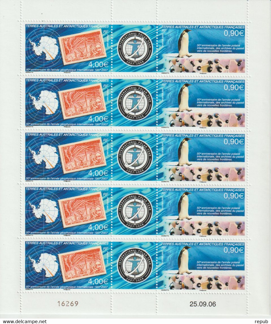 TAAF 2007 Année Polaire Internationale 469-470 En Feuille Complète ** MNH - Unused Stamps