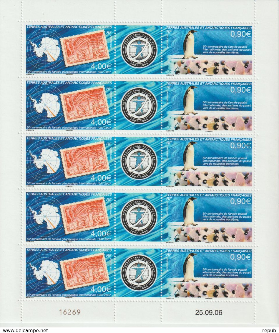 TAAF 2007 Année Polaire Internationale 469-470 En Feuille Complète ** MNH - Ungebraucht