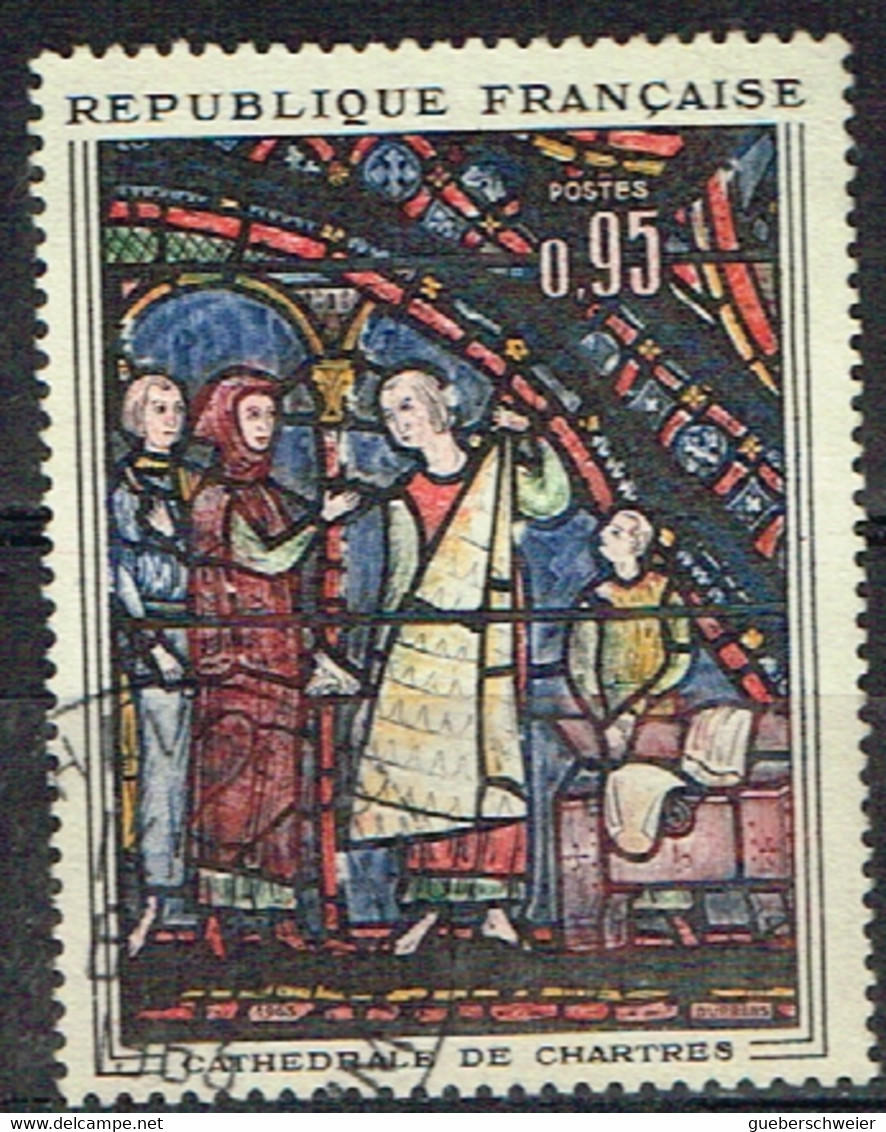 FR VAR 13 - FRANCE N° 1399 L Obl. Variété Colonne Centrale Brisée - Used Stamps