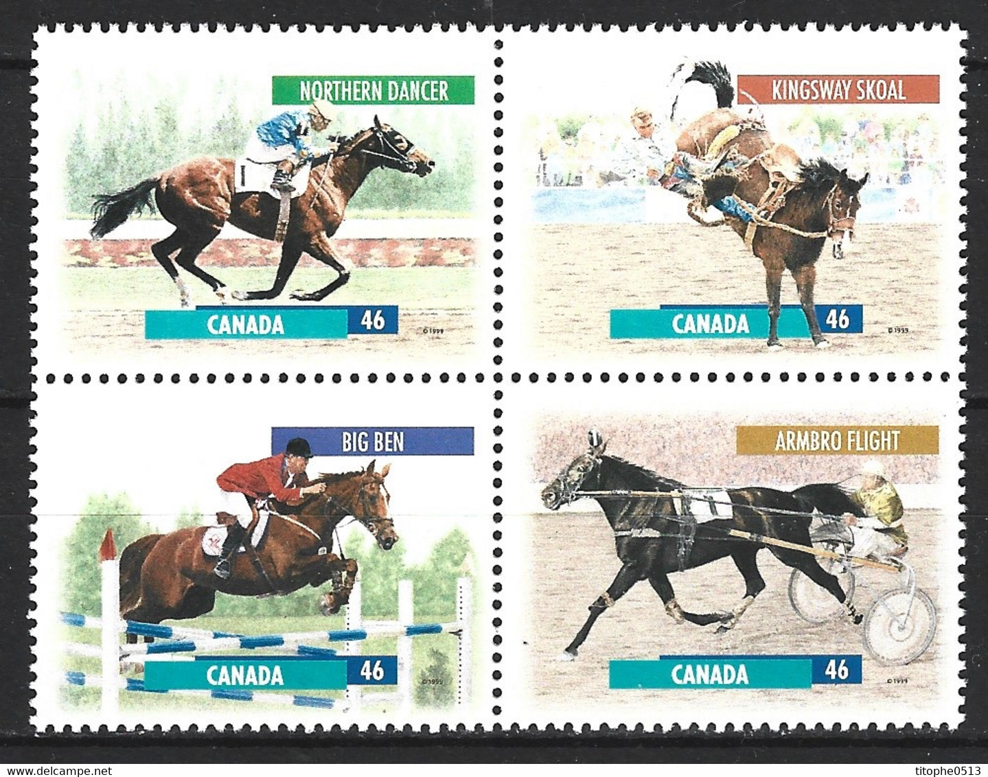 CANADA. N°1663-6 De 1999. Sports équestres. - Springreiten