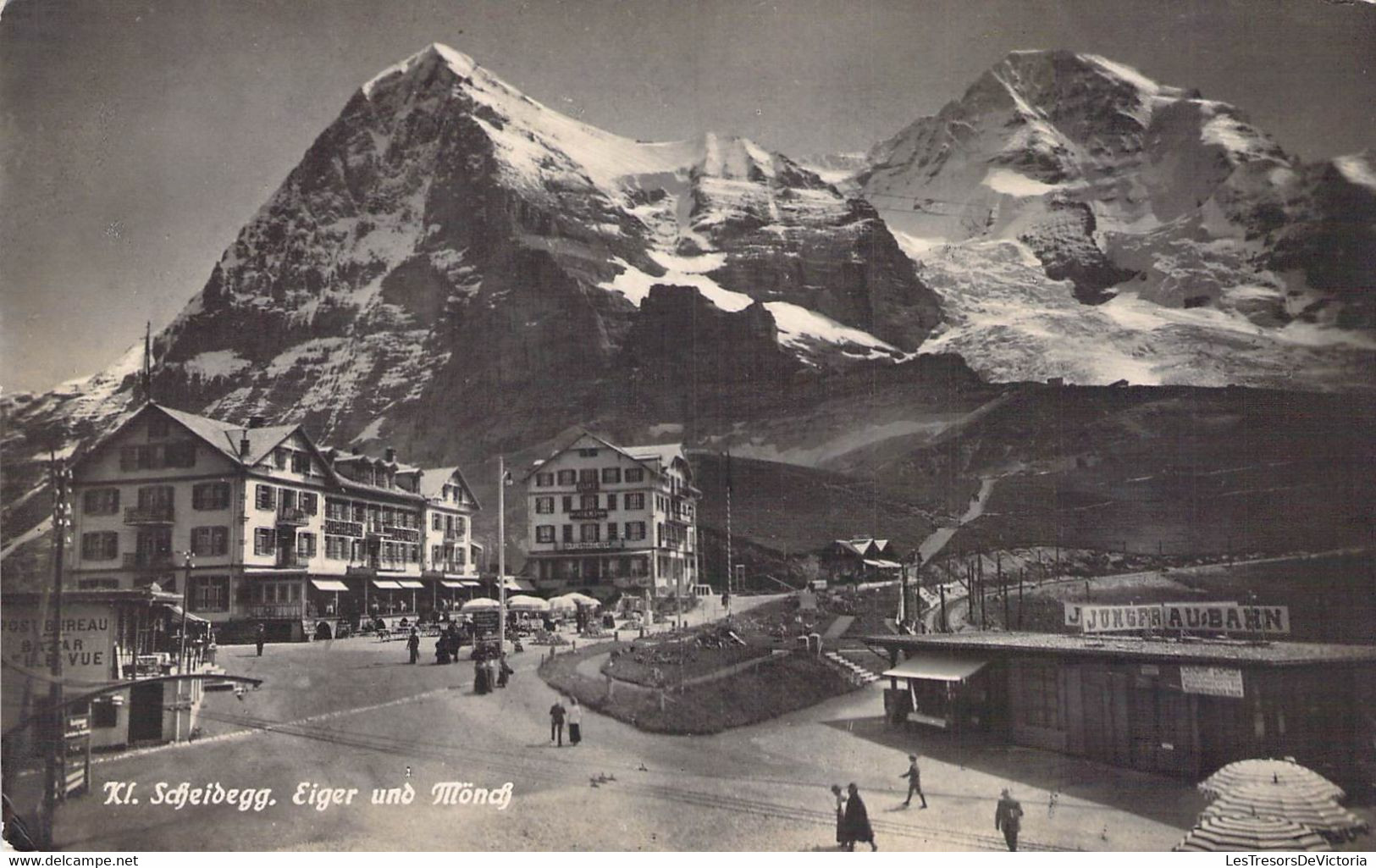 CPA Suisse - Kl. Sdjeibegg - Eiger Und Mondj - Phot. Gabler Interlaken - Montagnes - Animée - Neige - Interlaken