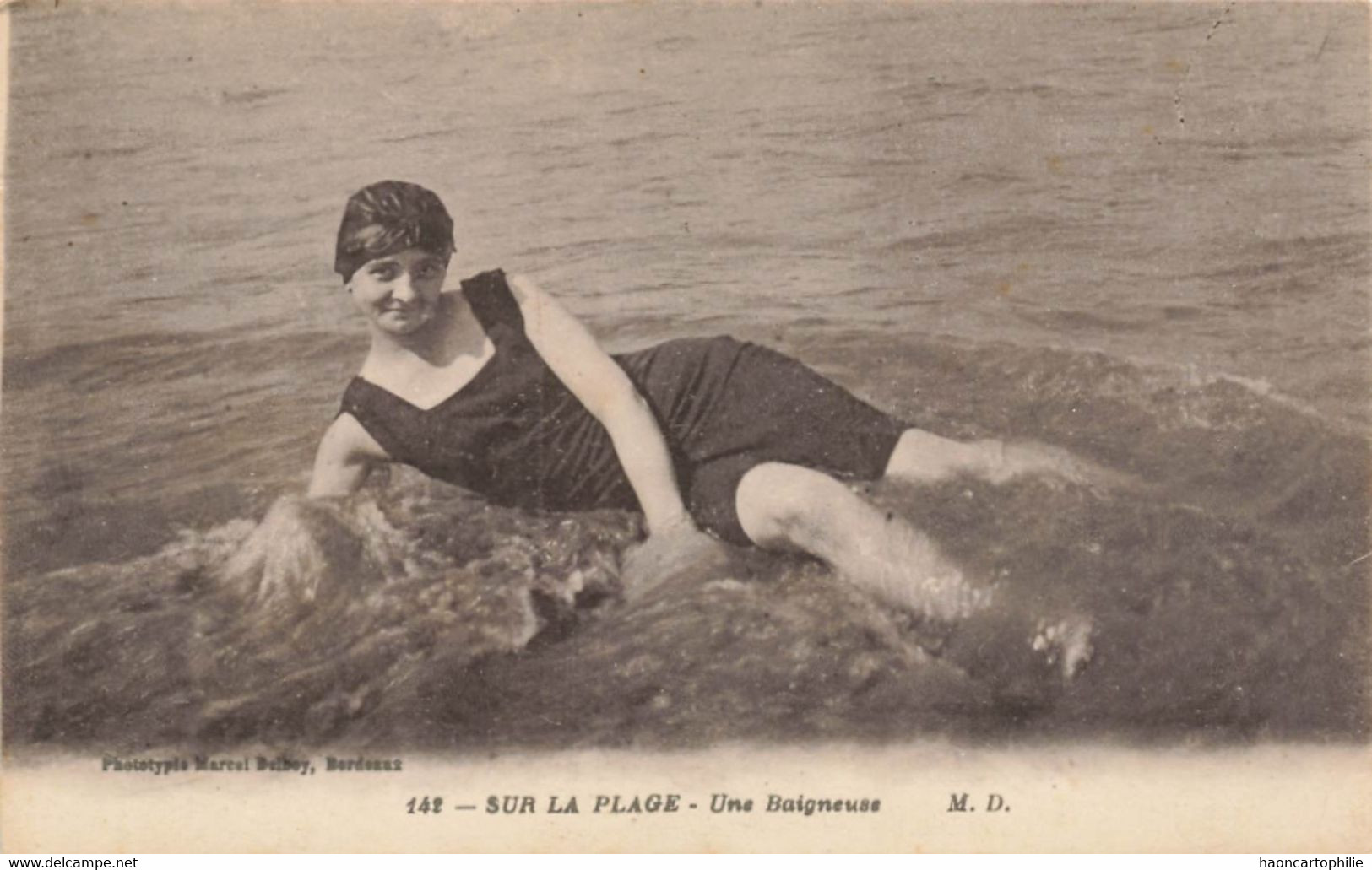 Baigneuse  Baigneuses  Lot De 4 Cartes Natation - Swimming