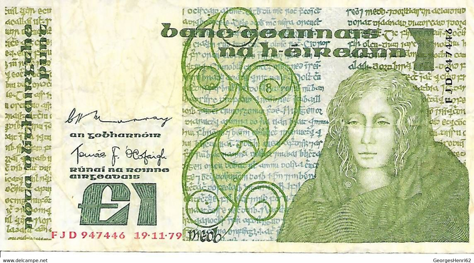 IRLANDE - 1 Pound - 19/11/1979 - Irlanda