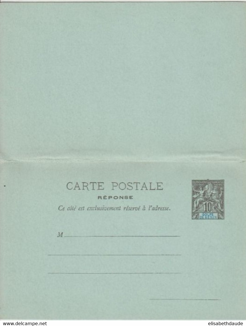 BENIN - 1892 - CARTE ENTIER AVEC REPONSE PAYEE NEUVE - ACEP CP4 - Brieven En Documenten