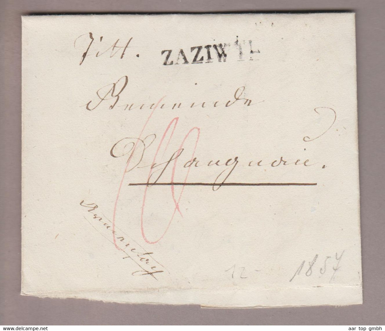 CH Heimat BE Zäziwil 1857-07-18 Langstempel BOM über Bern Nach Langnau - Briefe U. Dokumente