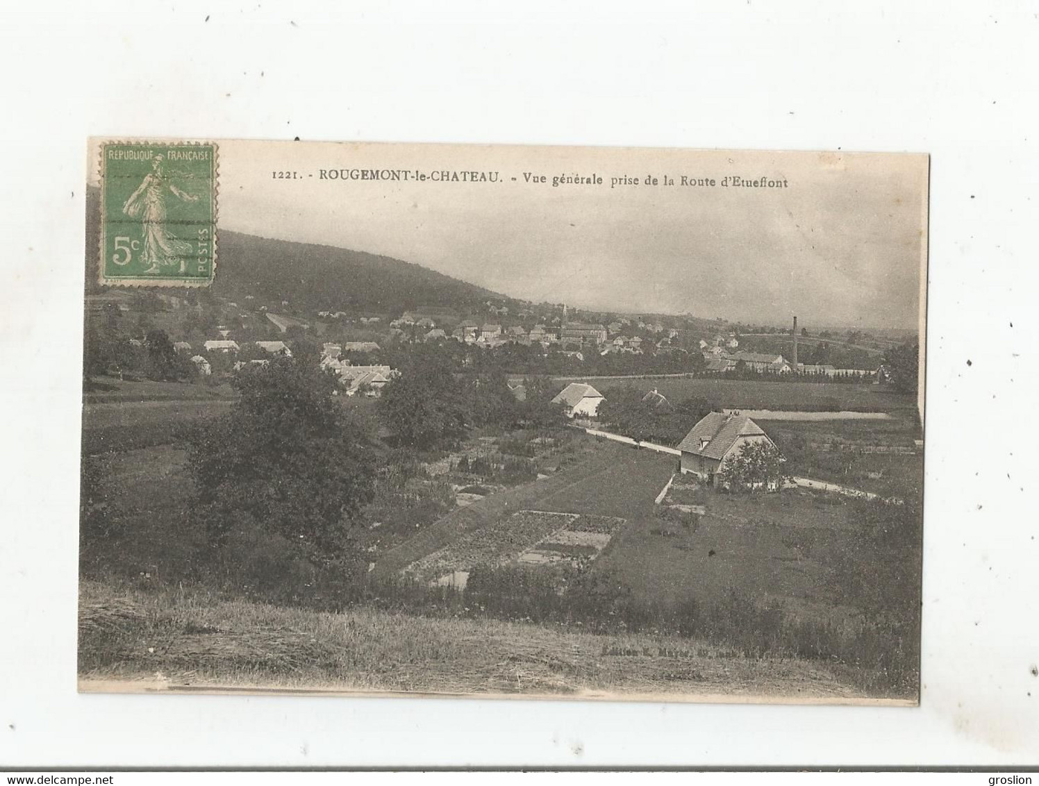 ROUGEMONT LE CHATEAU (90) 1221 VUE GENERALE PRISE DE LA ROUTE D'ETUEFFONT 1918 - Rougemont-le-Château