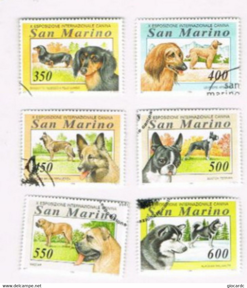 SAN MARINO - UN  1401.1406 - 1994 ESPOSIZIONE INTERNAZIONALE CANINA (COMPLET SET OF 6)   -  USED° - Used Stamps