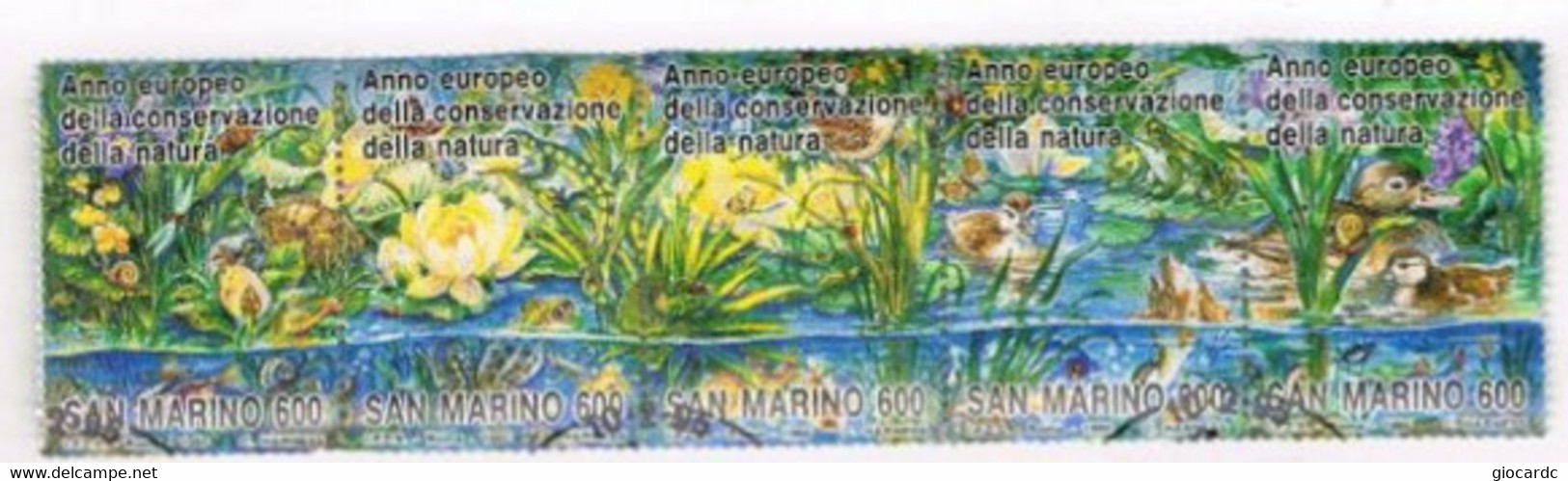 SAN MARINO - UN  1437.1441 - 1995 ANNO EUROPEO DELLA NATURA      (COMPLET SET OF 5 SE-TENANT)   -  USED° - Gebraucht