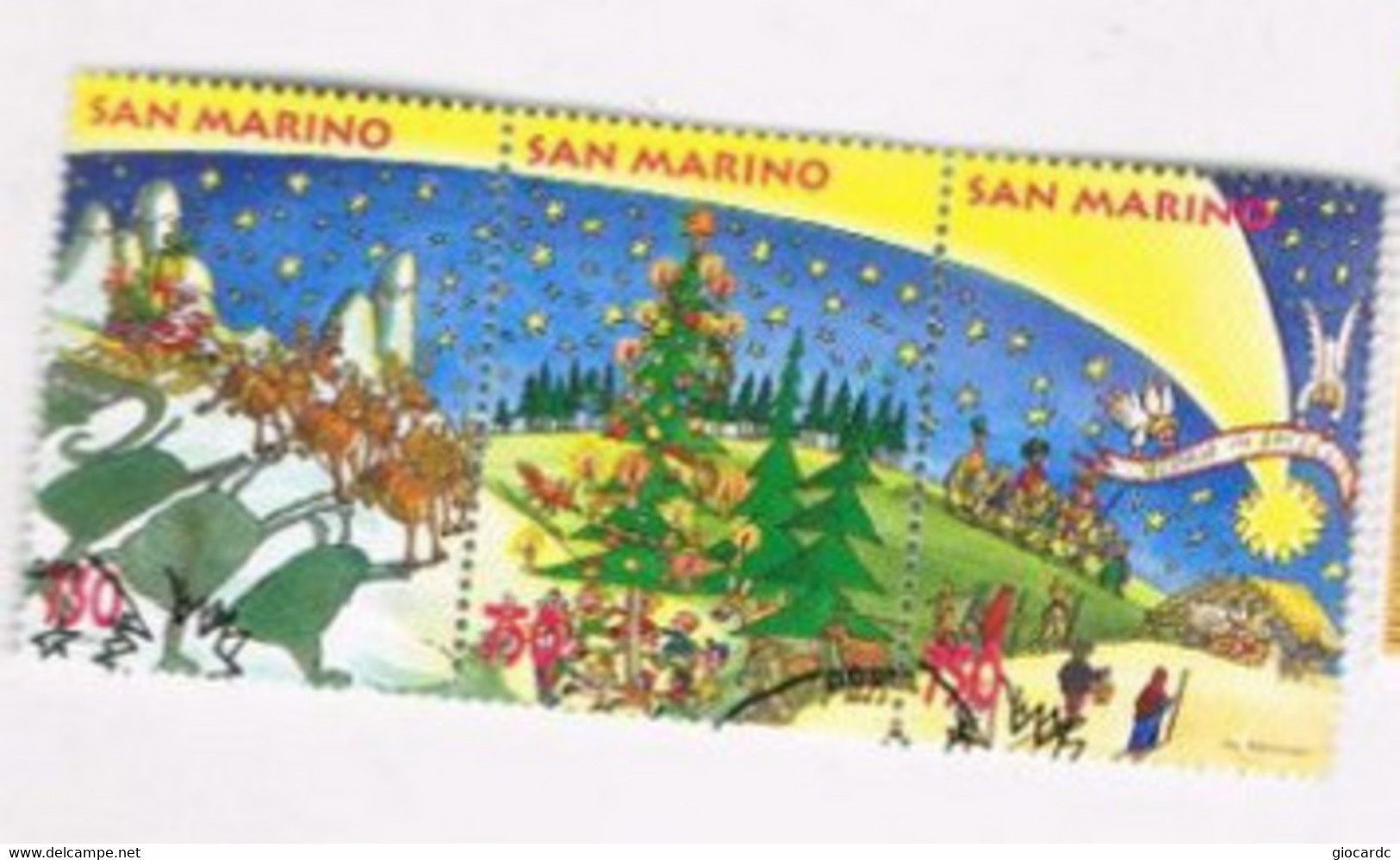 SAN MARINO - UN  1479.1481 - 1995 NATALE (COMPLET SET OF 3 SE-TENANT)   -  USED° - Used Stamps