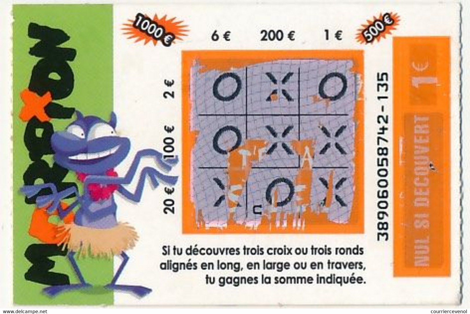 FRANCE - Française Des Jeux - 10 Tickets - Jeux "MORPION" Tous Différents - Lotterielose