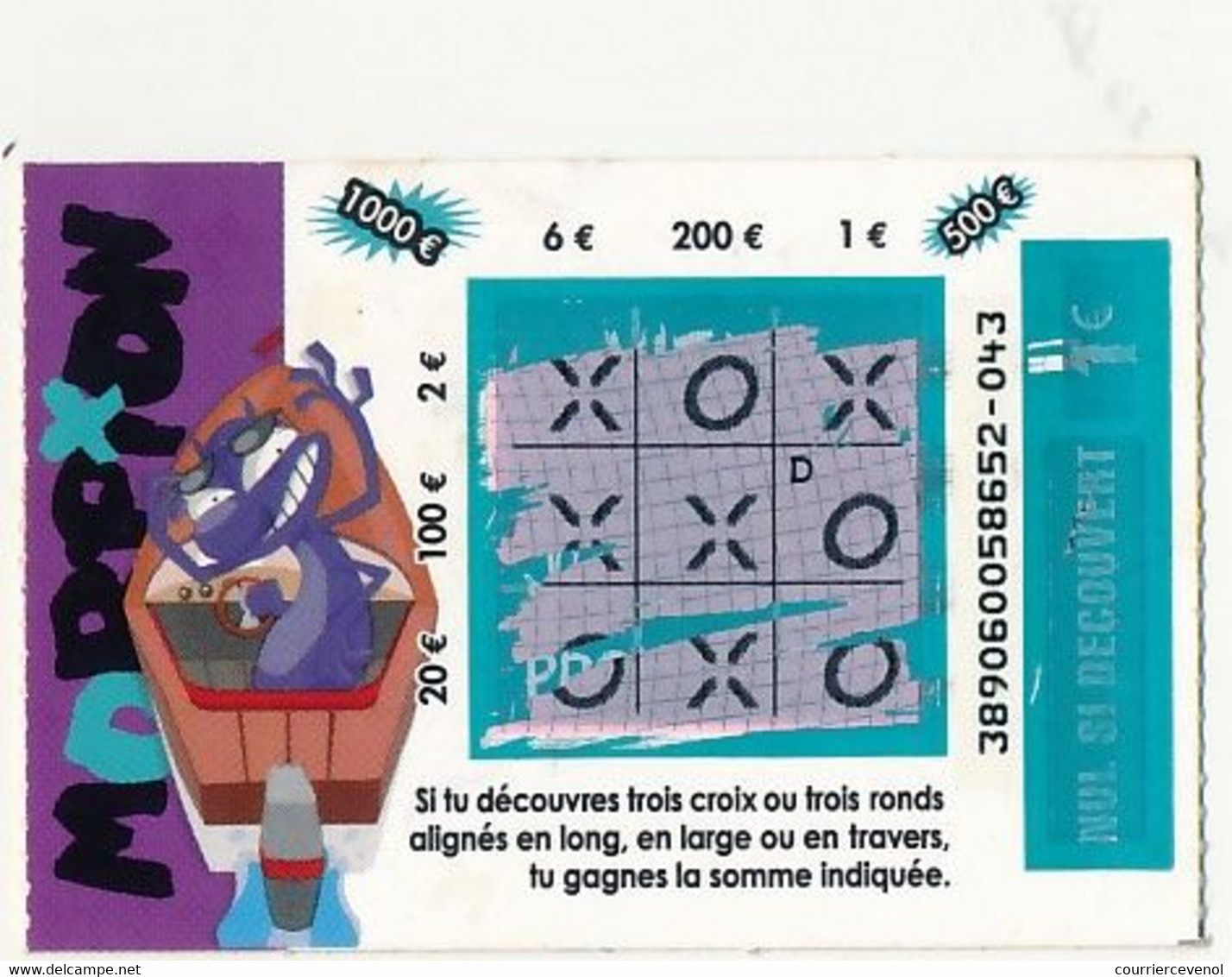 FRANCE - Française Des Jeux - 10 Tickets - Jeux "MORPION" Tous Différents - Lottery Tickets