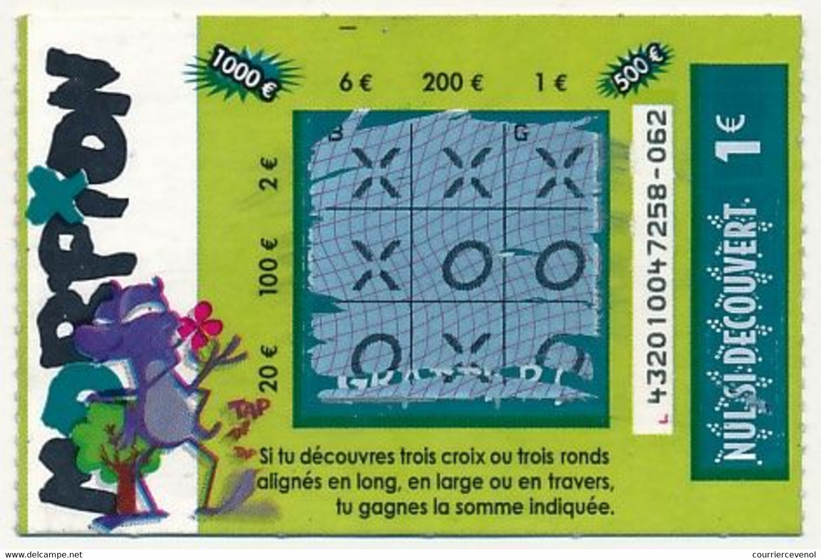 FRANCE - Française des Jeux - 10 tickets - Jeux "MORPION" tous différents