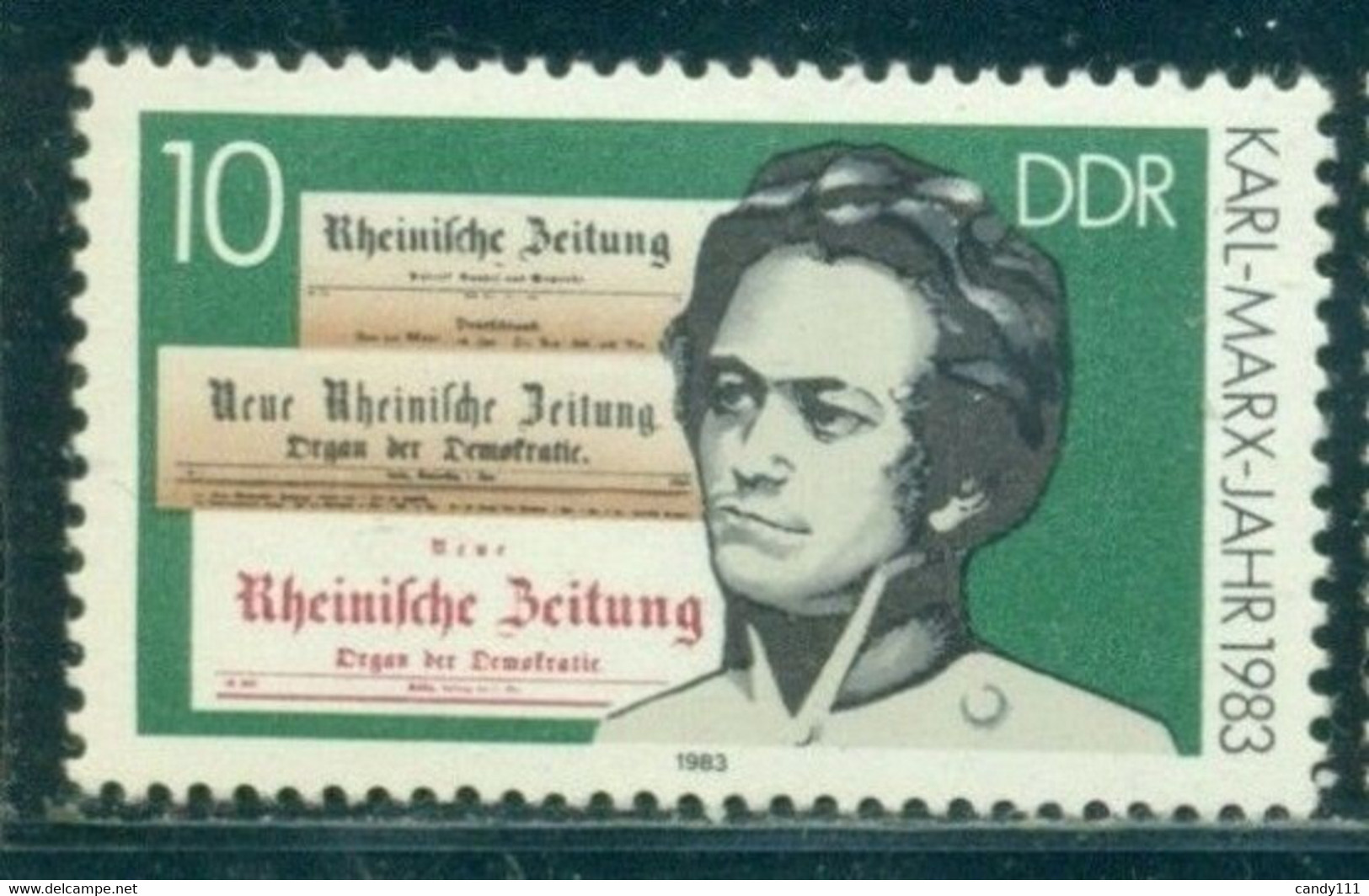 1983 Karl Marx At A Young Age, Newspaper Title, DDR, Mi. 2783, MNH - Karl Marx