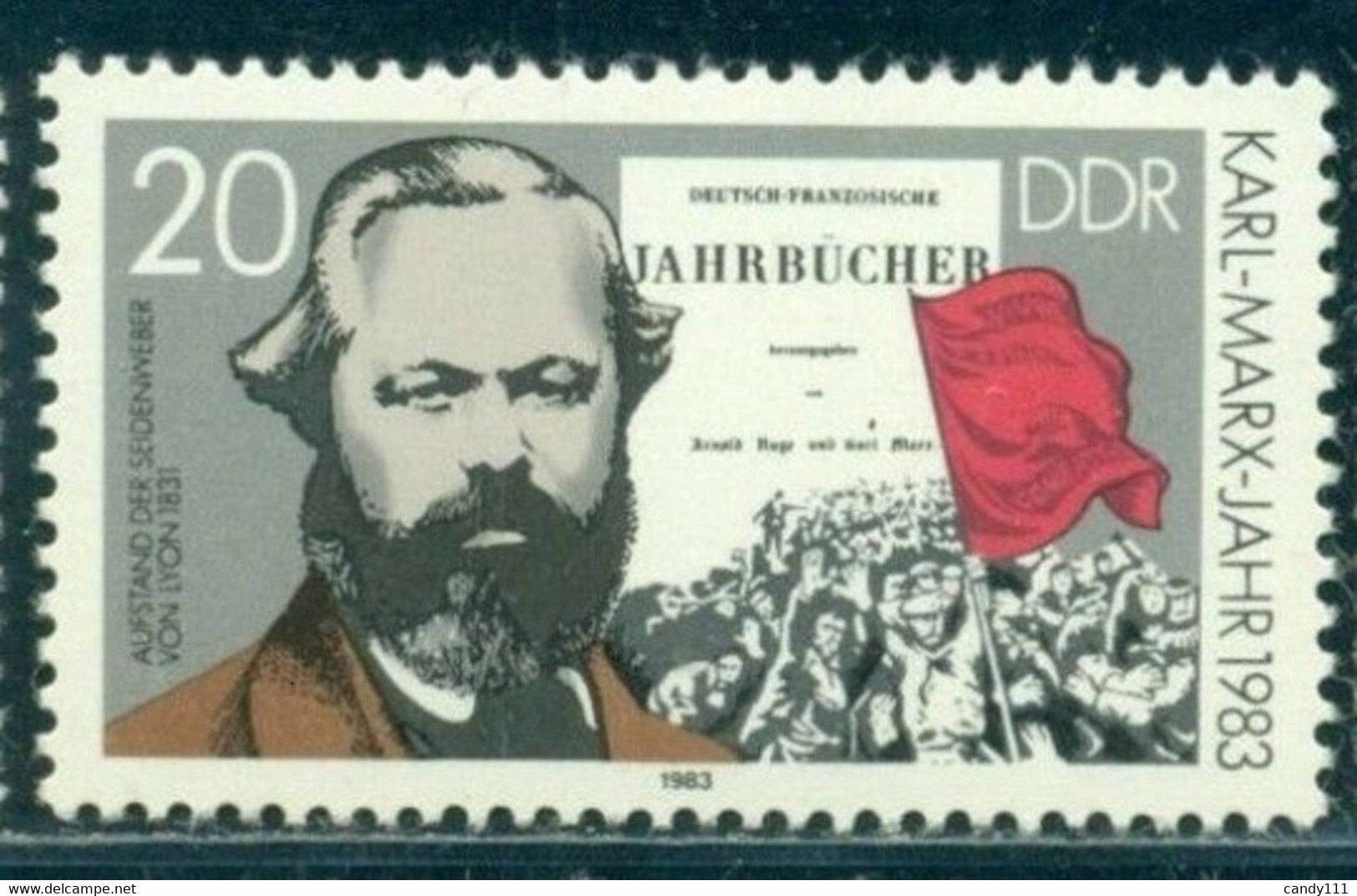 1983 Karl Marx  Riot Of The Silk Weavers Of Lyon (1831), Journal Title, DDR, Mi. 2784, MNH - Karl Marx